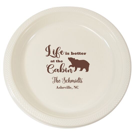 Life Is Better Up At The Cabin Plastic Plates
